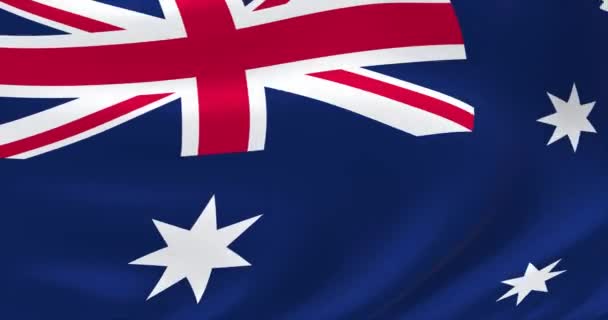 Banderas del mundo - Bandera de Australia. Animación ondulada de bandera altamente detallada. — Vídeo de stock