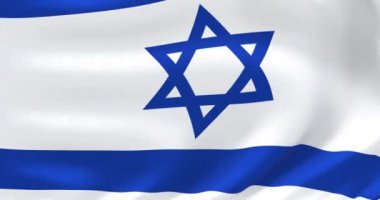 Dünya bayrakları - İsrail bayrağı. Çok detaylı bayrak animasyonu salladı.