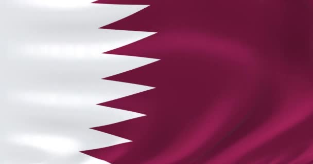 Banderas del mundo - Bandera de Qatar. Animación ondulada de bandera altamente detallada. — Vídeo de stock