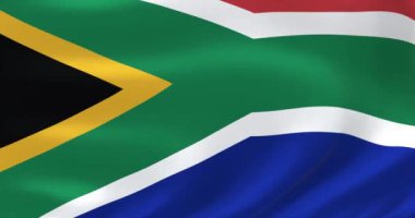 Dünyanın bayrakları - Güney Afrika bayrağı. Çok detaylı bayrak animasyonu salladı.