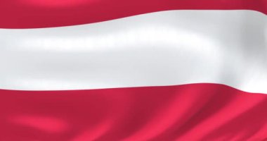 Dünyanın bayrakları - Avusturya bayrağı. Çok detaylı bayrak animasyonu salladı.