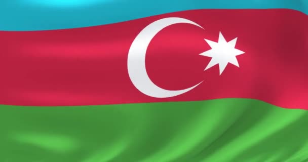 Vlajky světa - vlajka Ázerbájdžánu. Animace příznaku Waved highly detailed. — Stock video