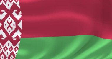 Dünyanın bayrakları - Beyaz Rusya bayrağı. Çok detaylı bayrak animasyonu salladı.