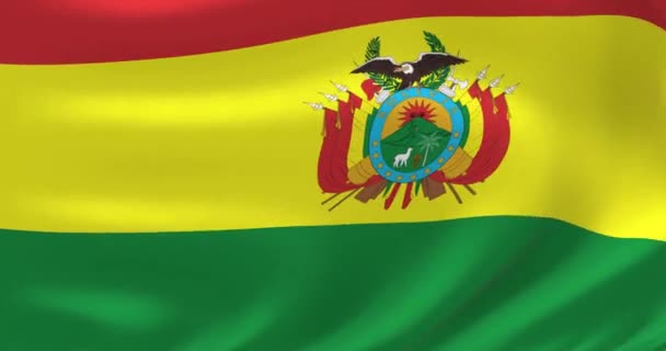 Världens flaggor - Bolivias flagga. Viftade mycket detaljerad flagga animation. — Stockvideo
