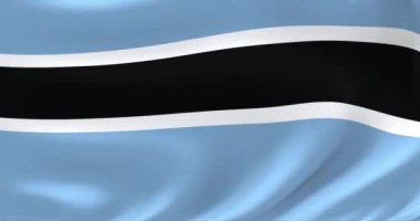 Dünyanın bayrakları - Botswana bayrağı. Çok detaylı bayrak animasyonu salladı.