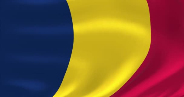 Banderas del mundo - Bandera de Chad. Animación ondulada de bandera altamente detallada. — Vídeo de stock