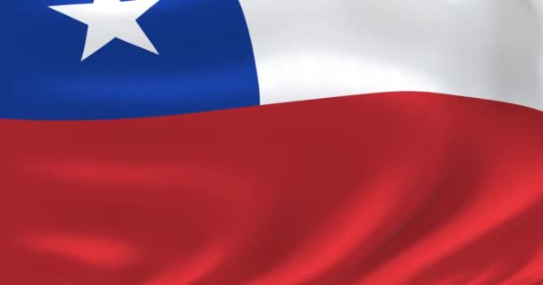 Vlaggen van de wereld - vlag van Chili. Zwaaide zeer gedetailleerde vlag animatie. — Stockvideo