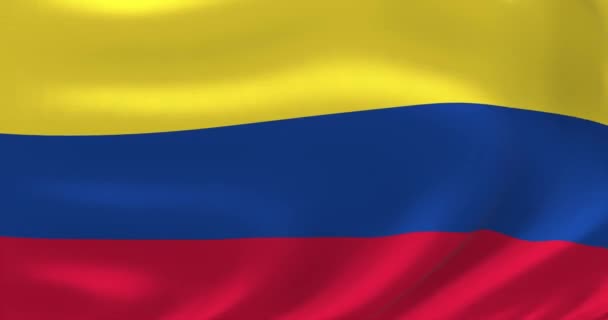 Bandeiras do mundo Bandeira da Colômbia. Ondulado animação bandeira altamente detalhada. — Vídeo de Stock