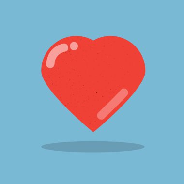 Kırmızı kalp, kırmızı kalp vektör. Sevgililer kavramı.