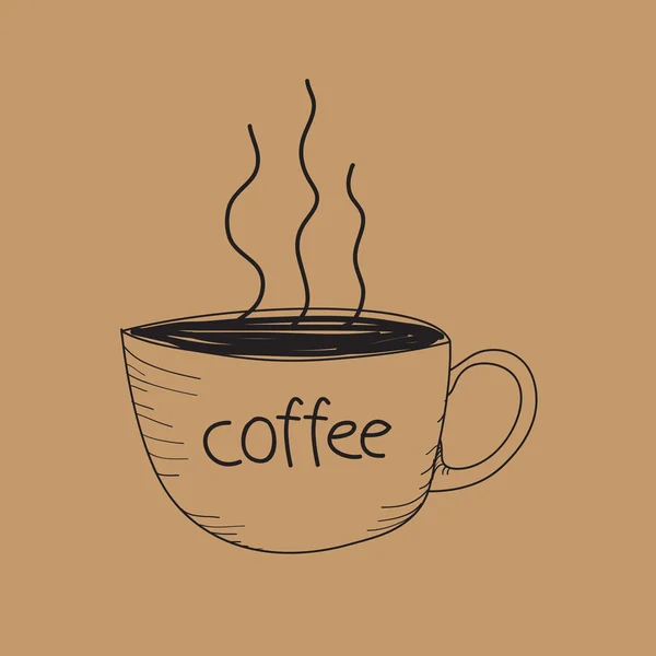 Taza de café caliente, ilustración vector de café caliente . — Vector de stock