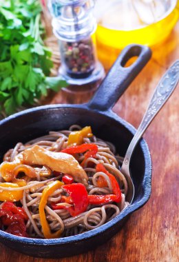 tavada kızarmış soba