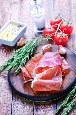 Prosciutto ahşap tahta üzerinde