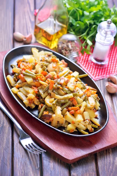 Verdure fritte con carne — Foto Stock