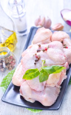 Çiğ tavuk kanadı. 