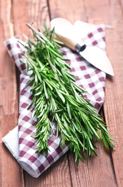 Green rosemary with knife — Stock Photo, Image