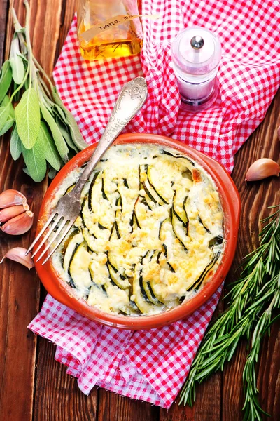 Baked zuchini with cheese — Stock Photo, Image
