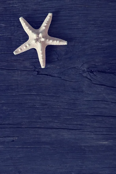 Estrella de mar sobre mesa de madera — Foto de Stock