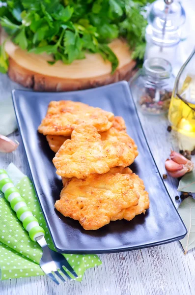 Gebakken kip schnitzels — Stockfoto