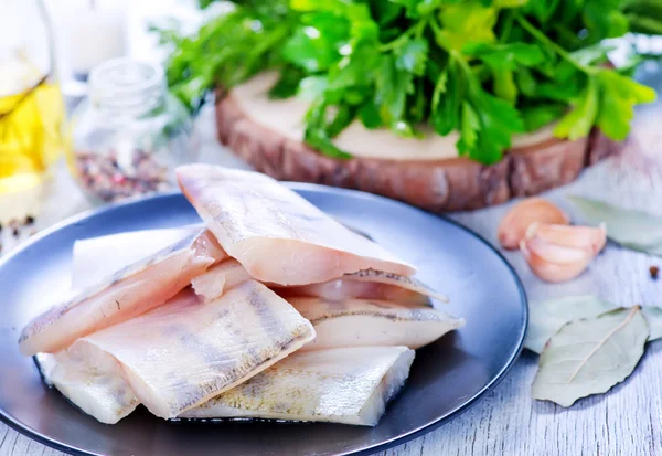 Filetto di pesce crudo — Foto Stock