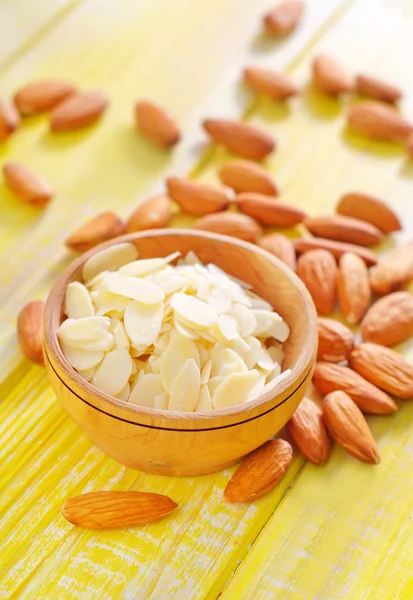 Tasty almond on table — Stock Photo, Image