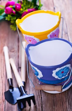 bir tablo üzerinde Bahçe malzemesi/gereci 