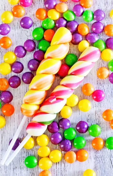 Tasty sweets and color candies — Stock Photo, Image