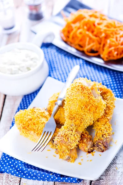 Fried chicken legs — Stock Photo, Image