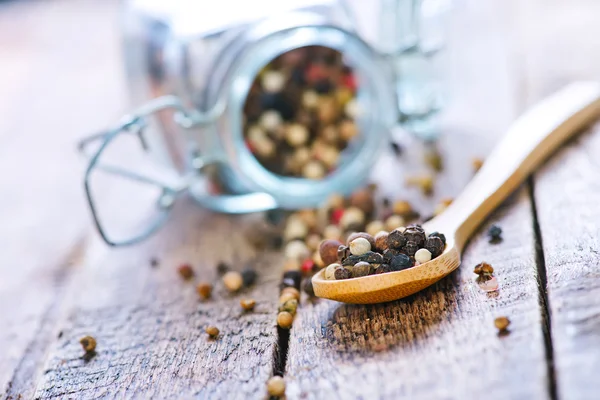 Mix pepper in spoon — Stock Photo, Image