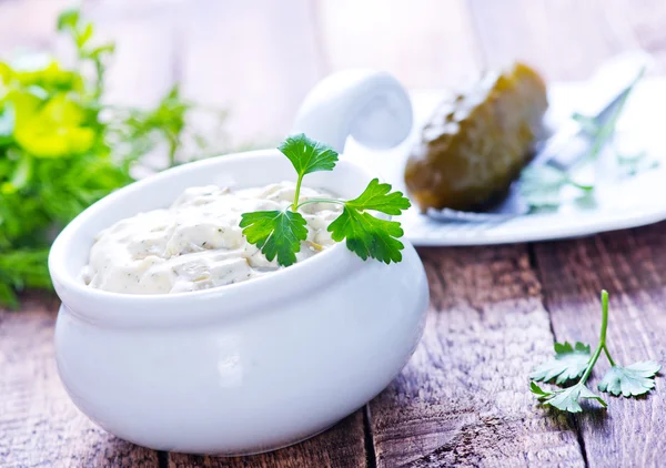 White sauce with cucumber — Stock Photo, Image