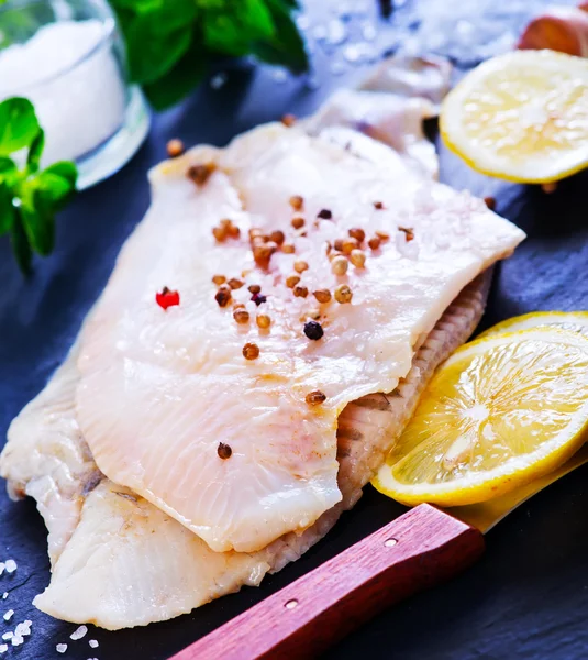 Raw fish with aroma spice — Stock Photo, Image