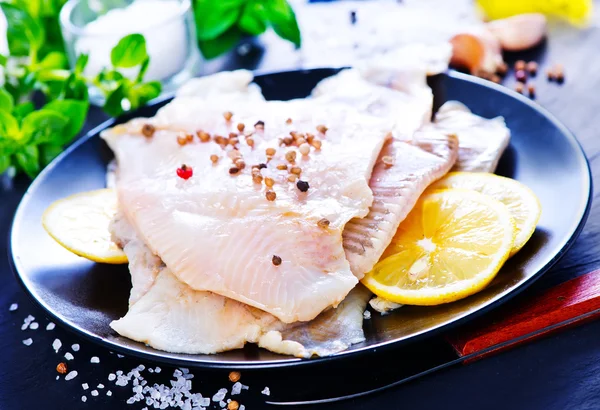 Raw fish with aroma spice — Stock Photo, Image