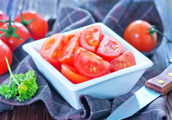 Salad from tomatoes in  bowl — Stock Photo, Image