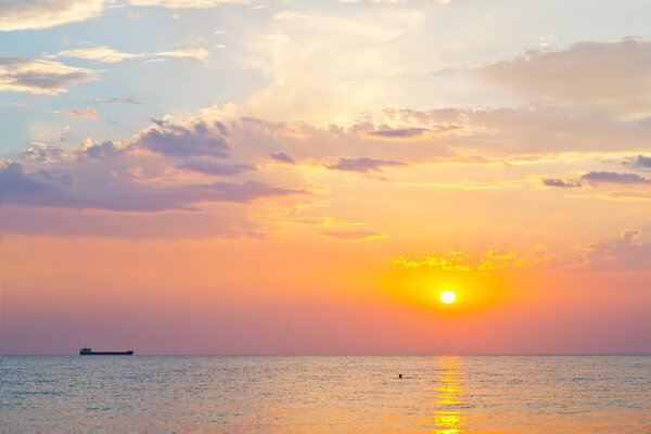 sunset under sea, beautiful sunset