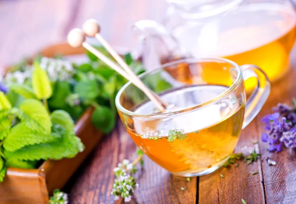 Fresh herbal tea in cup — Stock fotografie