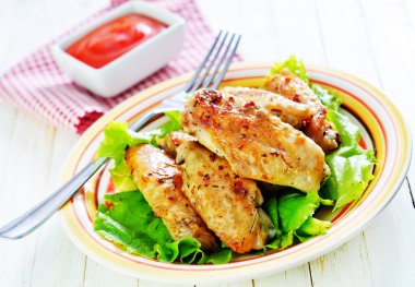 Kızarmış tavuk kanadı. 