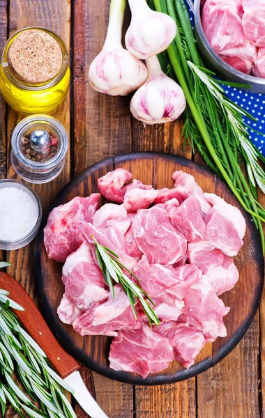 Raw meat with spices — Stock Photo, Image