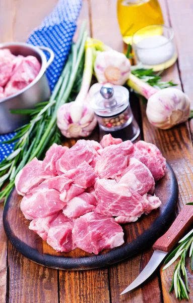 Raw meat with spices — Stock Photo, Image