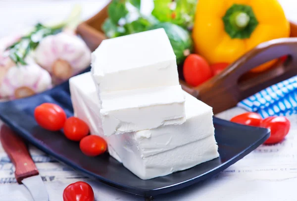 Інгредієнти для грецького салату — стокове фото