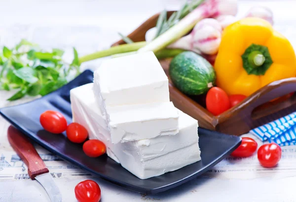 Ingredients for greek salad — Stock Photo, Image