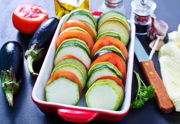 Légumes crus pour ratatouille — Photo