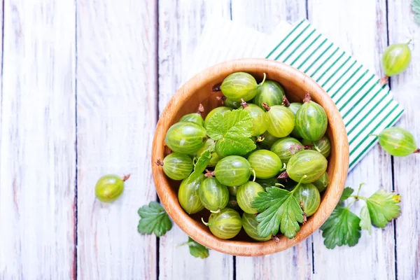 Fresh green gooseberries — Stock Photo, Image