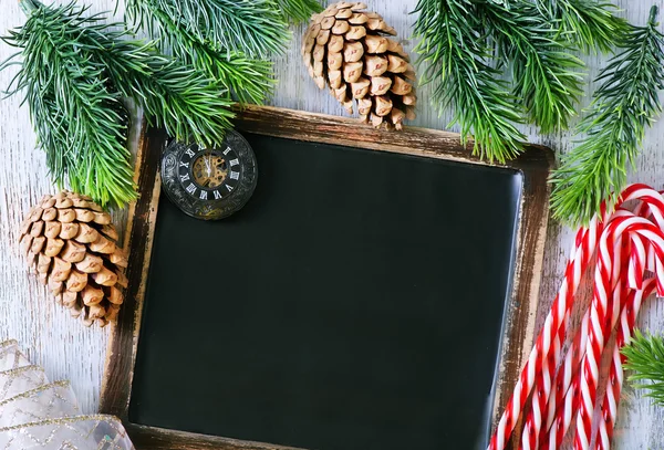 Schoolbord en snoep stokken — Stockfoto