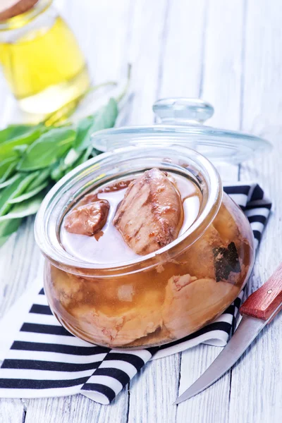 Liver cod in bowl — Stock Photo, Image