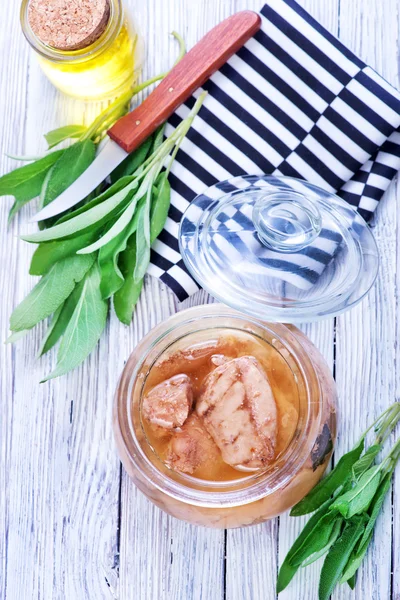 Liver cod in bowl — Stock Photo, Image