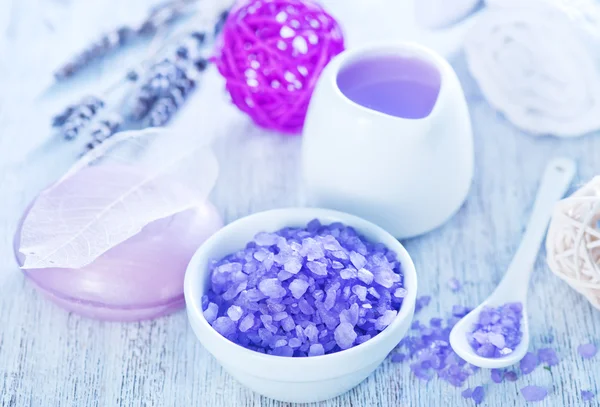 Lavender soap with sea salt — Stock Photo, Image