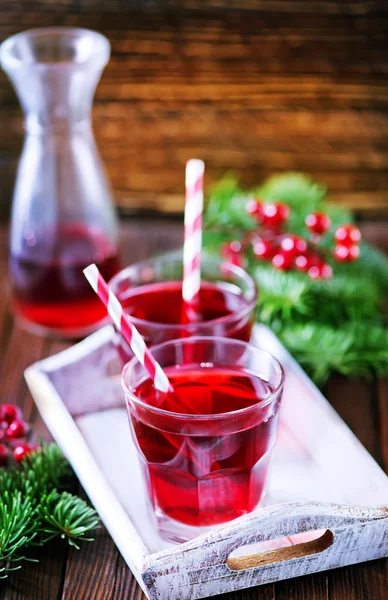 Cherry drinks in glasses — Stock Photo, Image