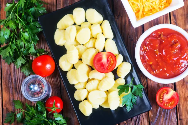 Patates gnocchi ile pan — Stok fotoğraf
