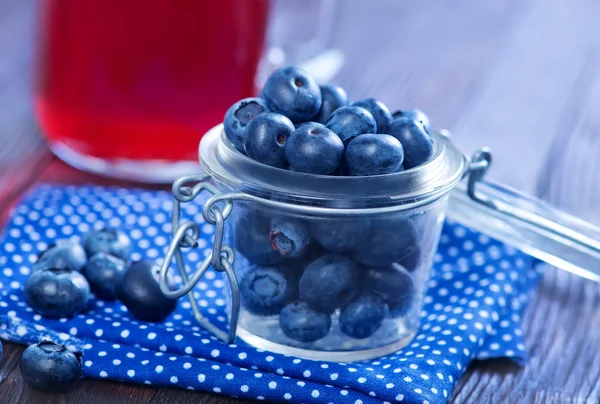 Fresh blueberries in jar — Stock Photo, Image