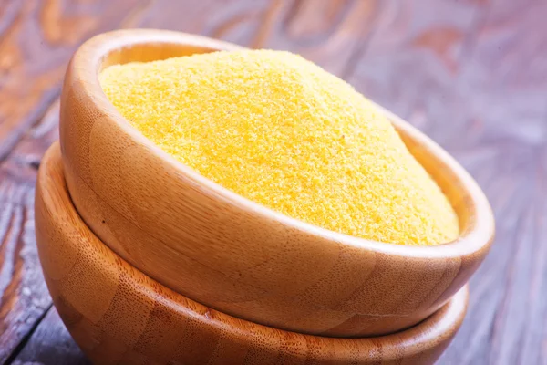 Corn porridge in bowl — Stock Photo, Image