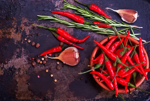 Pimentos e especiarias — Fotografia de Stock